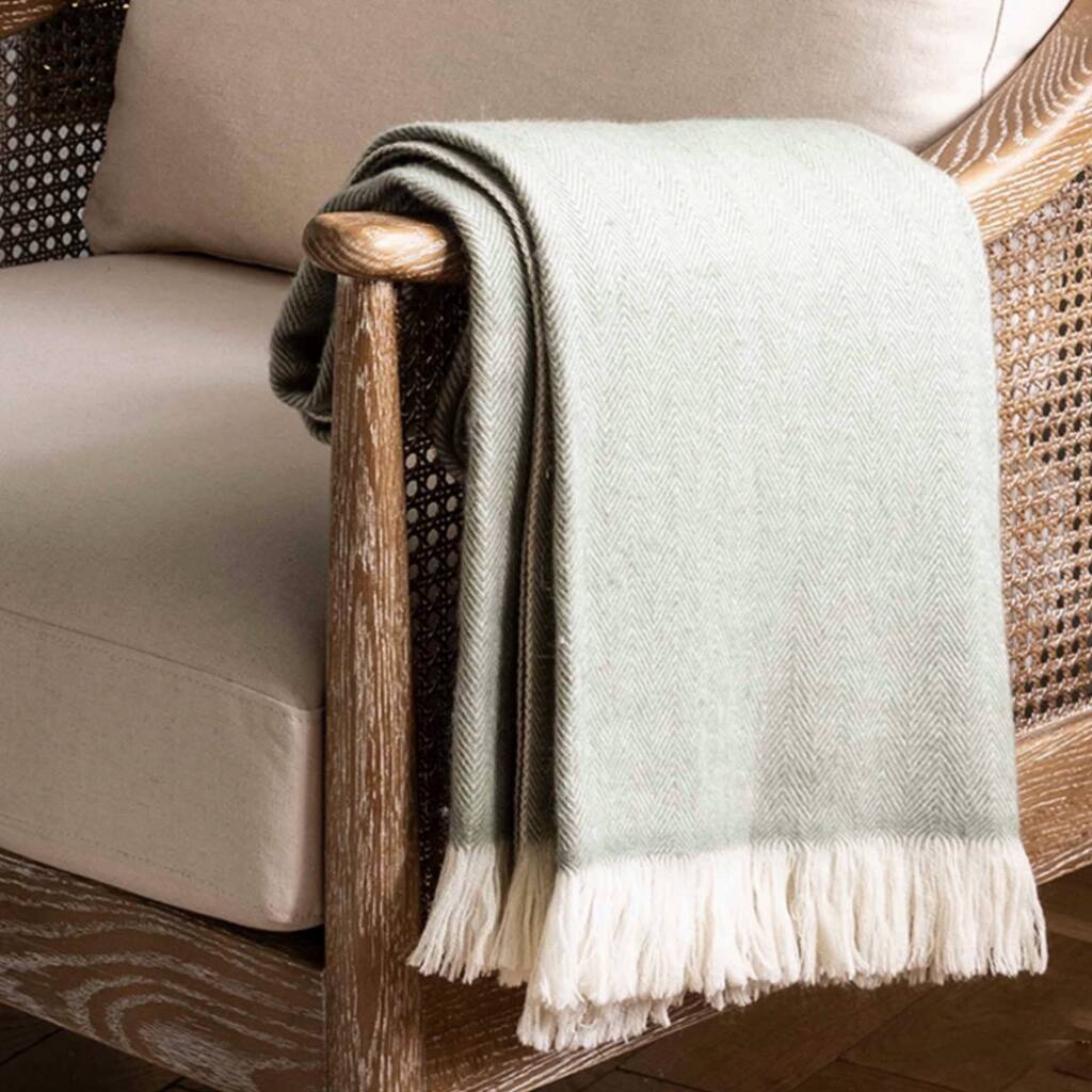 Regency Herringbone Wool Throw, 1 of 6