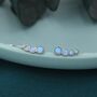 Sterling Silver Blue Opal Cluster Crawler Earrings, thumbnail 3 of 11
