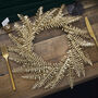 Gold Fern Wreath Christmas Table Place Mats, thumbnail 1 of 3