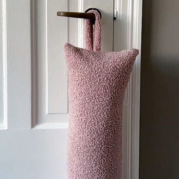 Sherpa Fluffy Sheep Door Draught Excluder Dusky Pink, 4 of 4
