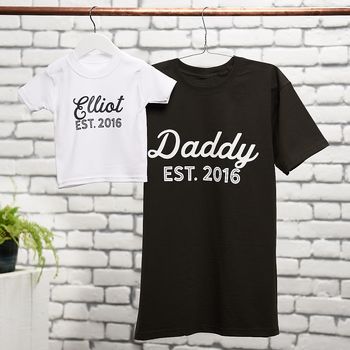 Personalised Grandad And Child T Shirt Set, 4 of 11