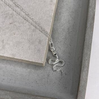 Sterling Silver Snake Necklace, 4 of 10