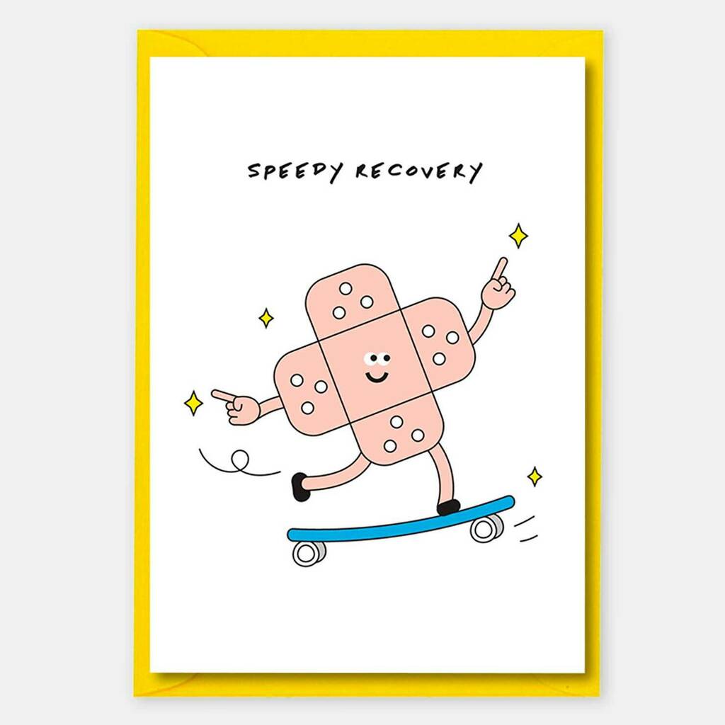 Funny Speedy Recovery Plaster Cute Get Well Soon Card By I AM A |  