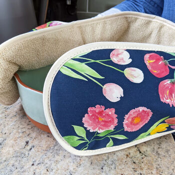 Luxury Floral Tulip And Peony Oven Gloves, 2 of 7