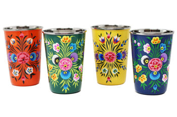 Hand Painted Metal Tumbler Cups, 2 of 6