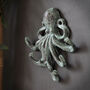 Oxidised Green Octopus Wall Hook, thumbnail 3 of 4