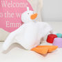 Organic Cotton Bird Toy And Personalised Bag, thumbnail 1 of 4
