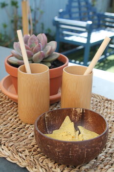 Pair Of Eco Friendly Bamboo Beakers With Straws, 2 of 8