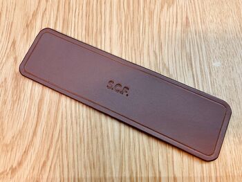 Personalised Hand Stamped Brown Leather Bookmark, 4 of 9
