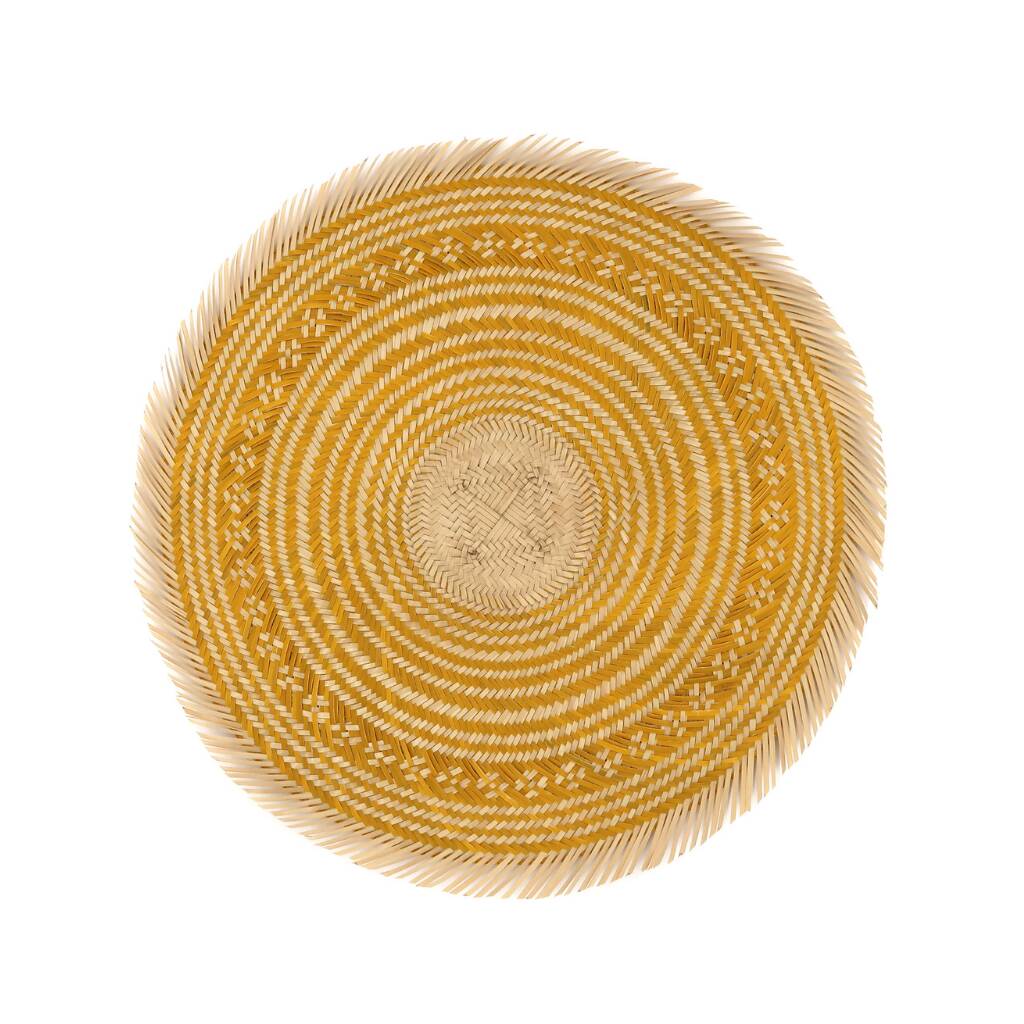 Yellow Handwoven Round Placemats Set Of Four, 1 of 6