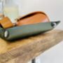 Personalised Rectangle Racing Green Leather Desk Tray, thumbnail 9 of 12