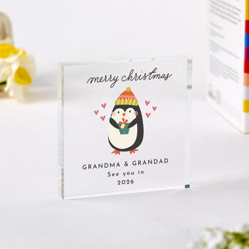 Merry Christmas Acrylic Plaque Gift For Grandma And Grandad, 3 of 5