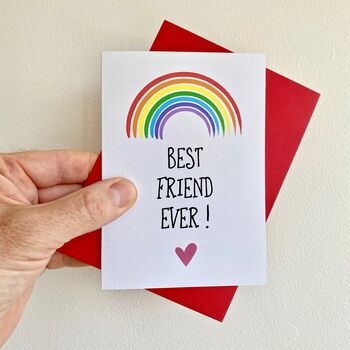 Best Friend Ever Rainbow Card, 2 of 2
