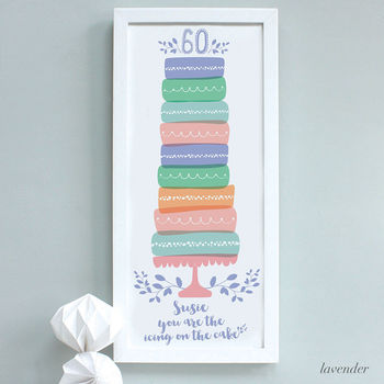 Personalised Birthday 60th, 70th, 80th Cake Print, 2 of 6
