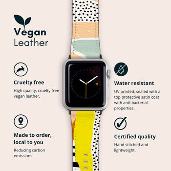 Abstract Collage Vegan Leather Apple Watch Band, 2 of 7