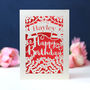 Personalised Papercut Calligraphy Birthday Card, thumbnail 3 of 4