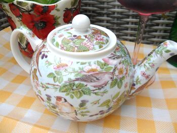 Two Cup Teapot In British Birds Design, 9 of 9