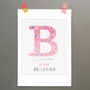 Floral Personalised Initial And Name Print, thumbnail 3 of 12