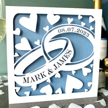 Personalised Entwined Wedding Rings Card, 2 of 4