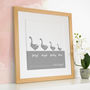 Personalised Gaggle Of Geese Family Print, thumbnail 6 of 9