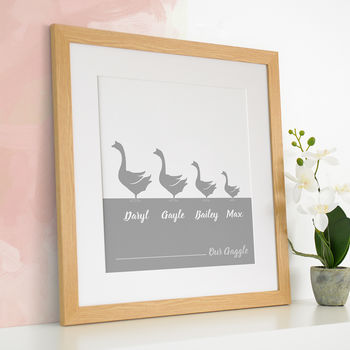 Personalised Gaggle Of Geese Family Print, 6 of 9