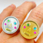 Statement Ring With Cute Robot Faces In Gold Or Silver, thumbnail 5 of 10