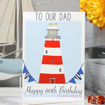 Personalised Lighthouse Age Birthday Card, 10 of 12