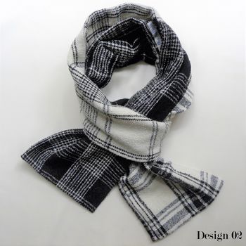Women's Monochrome And Grey Fabric Scarves, 2 of 8