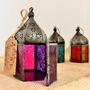 Handmade Moroccan Style Lantern Orange Blue And Purple, thumbnail 7 of 8