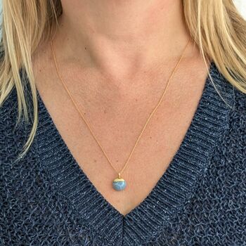 The Orb Blue Opal October Birthstone Necklace, 5 of 7