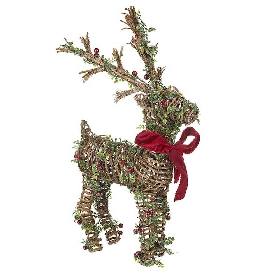 Large Wicker Reindeer By Pink Pineapple Home & Gifts