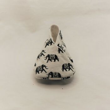 Eco Baby Shoes In Elephant Print Fabric, 10 of 12