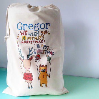 Personalised Yippee It's Christmas Santa Sack, 2 of 3
