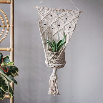 Large Crochet Macrame Plant Pot Hanger, 2 of 7