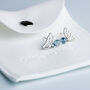 Sterling Silver Blue Crystal Butterfly Wing Stud Earrings, thumbnail 7 of 7