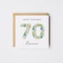 Personalised Happy 70th Birthday Card Liberty Style *Age Options, thumbnail 9 of 11