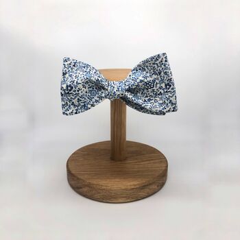 Liberty Self Tie Bow Tie Navy And White Ditsy Floral, 3 of 3