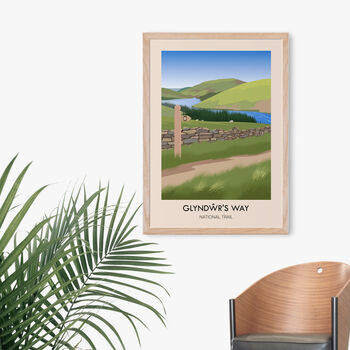 Glyndŵr’s Way National Trail Travel Poster Art Print, 4 of 8