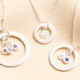 Personalised Sterling Silver Birthstone And Family Ring Charm Necklace, thumbnail 2 of 4