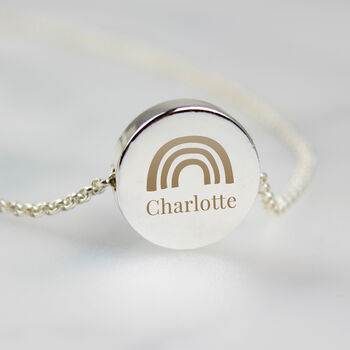 Personalised Rainbow Disc Necklace Gift For Her, 2 of 4
