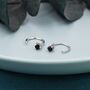 Black Cz Huggie Hoop Earrings, thumbnail 7 of 10