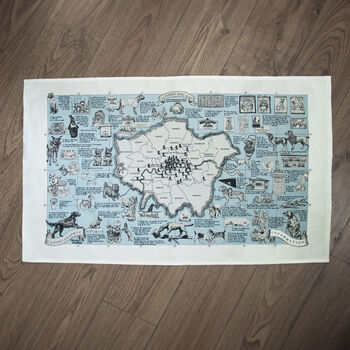 London Dog Map Tea Towel, 3 of 9