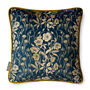 Luxury Velvet Cushion With Piping Spring Navy Blue And Gold, thumbnail 1 of 5