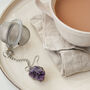 Stainless Steel Amethyst Raw Crystal Tea Strainer, thumbnail 1 of 2