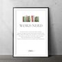 Funny Word Nerd, Book Lover Witty Wall Art Print For A Reading Corner Pun Themed Reader's Gift Idea, thumbnail 2 of 2