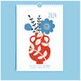 2024 Floral Illustrated Mini Wall Calendar, thumbnail 1 of 5