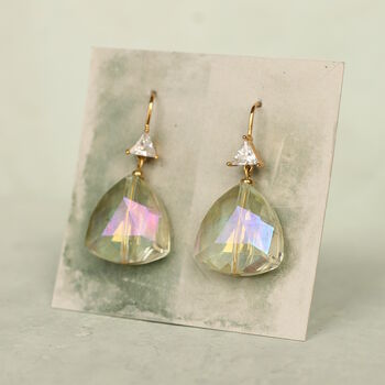 Champagne Yellow Art Deco Bridal Earrings, 4 of 6