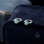 Aqua Green Opal Heart Huggie Hoop Earrings, thumbnail 1 of 10