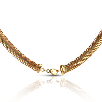 Flat Snake 10mm Necklace – Gold Plated, 2 of 4