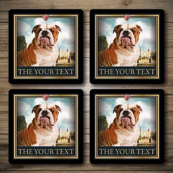 Personalised Bar Runner And Coasters Old Bull, 2 of 8